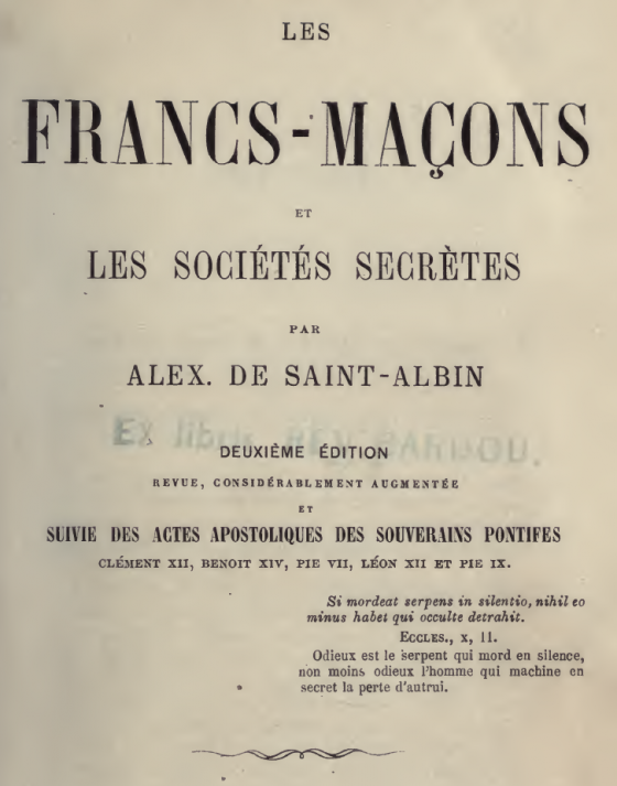 Les francs-maçons et les sociétés secrètes