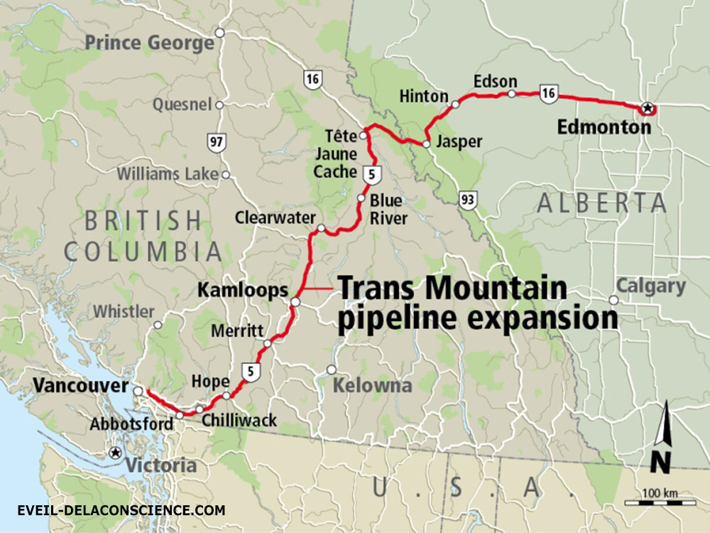 Agrandissement du Réseau d’oléoducs Trans Mountain ( de l’Alberta à la côte de la Colombie-Britannique ) : Un danger
